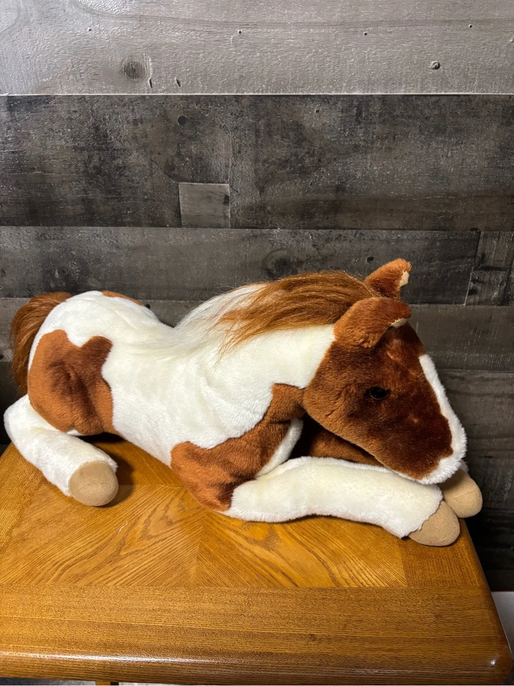 Vintage Breyer 2004 Large Lying Paint Pony/ Pinto Horse Stuffed Plush 22”